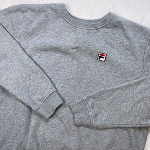 FILA Sweatshirt Adult Large Gray‎ Crew Neck Logo Pullover Long Sleeve Casual